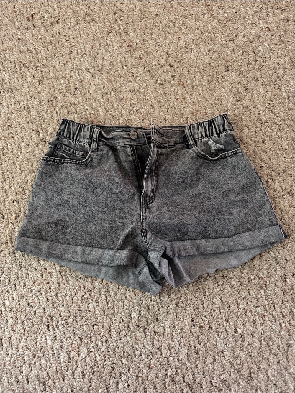 Sincerely Jules Gray Washed High-Rise Denim Shorts
